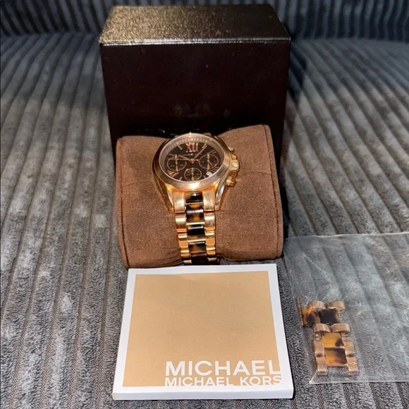 Michael Kors Gold and Brown Tortoise Watch Michael Kors Mk5038 Ritz Gold-plated And Tortoiseshell  main image 4